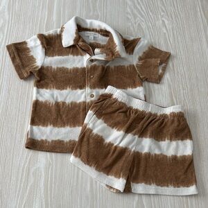 Grayson mini Brown and White Striped Set